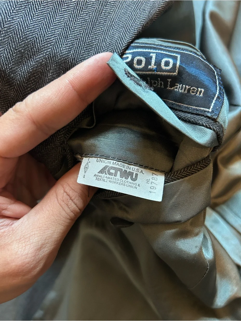 Vintage Polo By Ralph Lauren Suit Sports Jacket Blazer Gray 2 Button No Size Tag